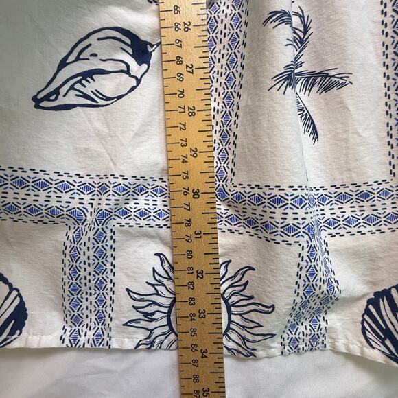 Calypso St. Barth Blue White Seashell Palm Print Cotton Dress Size S - Picture 10 of 16